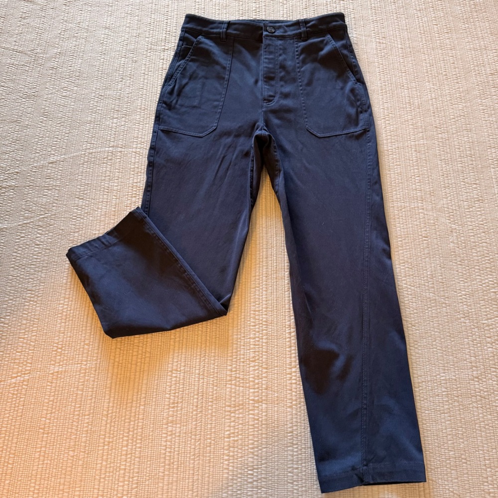 G/FORE Womens Navy Blue Straight Leg Golf Pants Trousers Size 8 Pray For Birdies